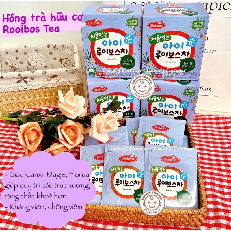 Hồng trà Nam Phi hữu cơ Rooibos Tea Bebest Hàn Quốc cho bé 6m