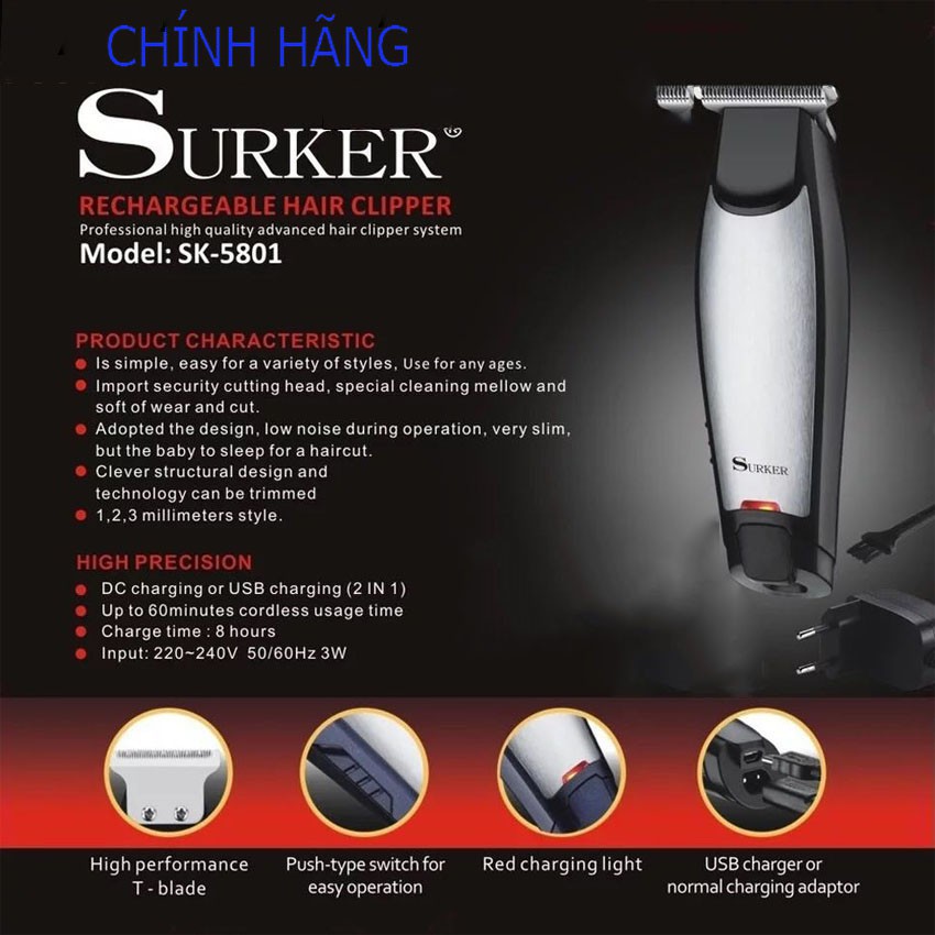 Tông đơ chấn viền SURKER SK-5801 thế hệ mới