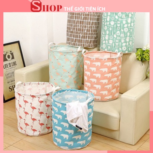 Giỏ vải đựng đồ gấp gọn đa năng họa tiết New 88088