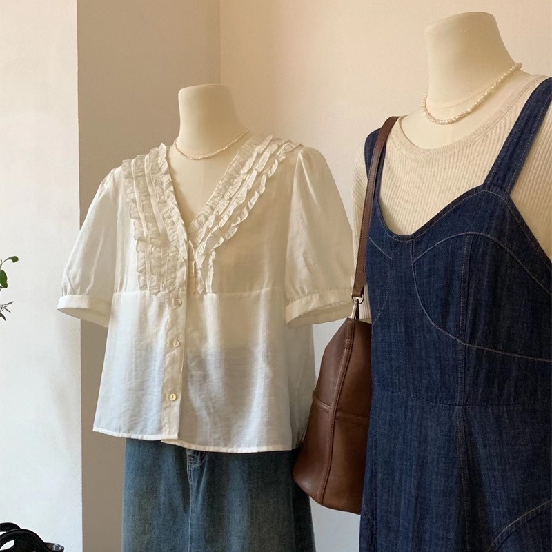 Áo Sơ Mi Chiffon Tay Ngắn Dáng Rộng Thời Trang Mùa Hè Dành Cho Nữ Plus Size