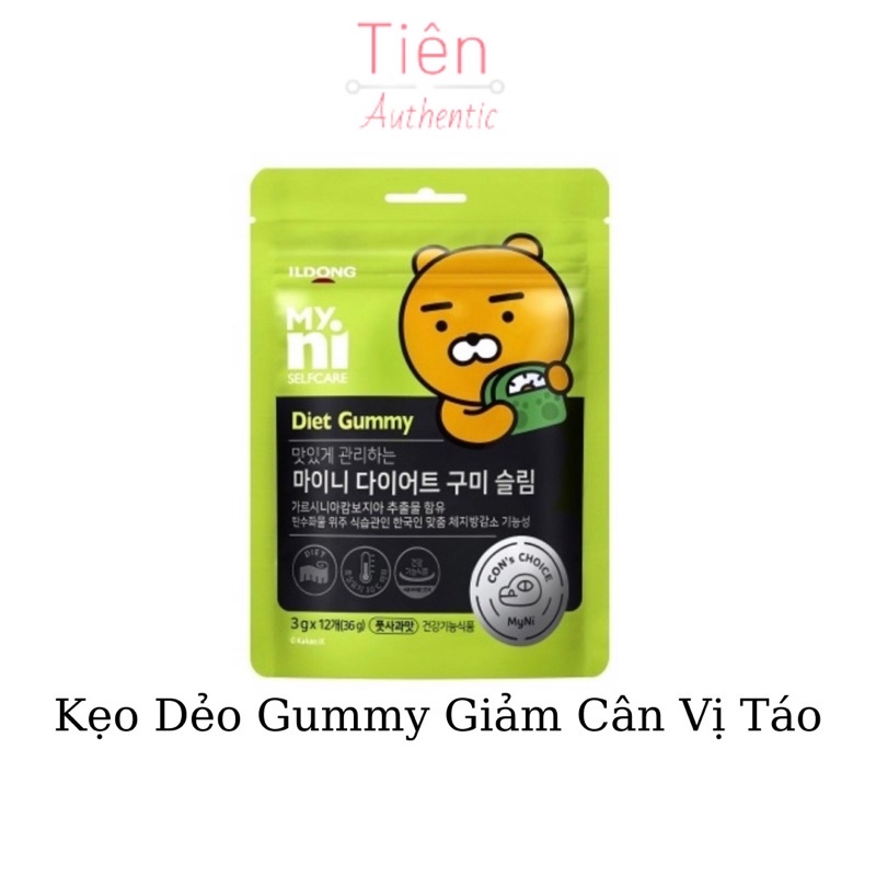 Kẹo Dẻo Giảm Cân Đẹp Da Myni Diet Gummy gói 12 viên- Viên Nhai Giảm Cân Myni Diet Gummy Giữ Dáng