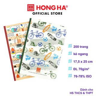 [NEW] Vở kẻ ngang Hồng Hà Pattern 200 trang (1423)
