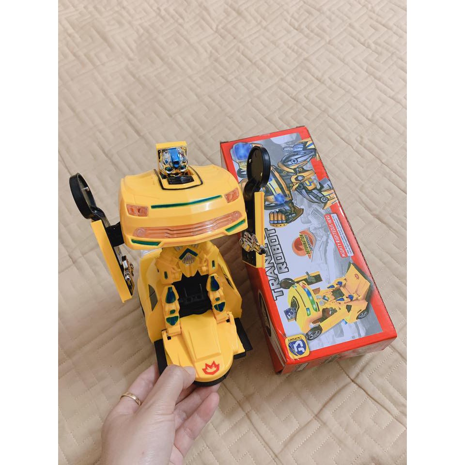 [SALE 3 NGÀY + ẢNH THẬT]  Ô TÔ TRANSFORMER BIẾN HÌNH SIÊU NHÂN CHO BÉ DÙNG PIN CÓ NHẠC