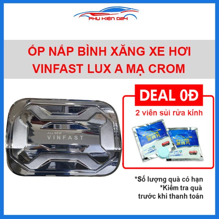 Ốp nắp bình xăng Vinfast Lux A mạ crom chống trầy trang trí ô tô