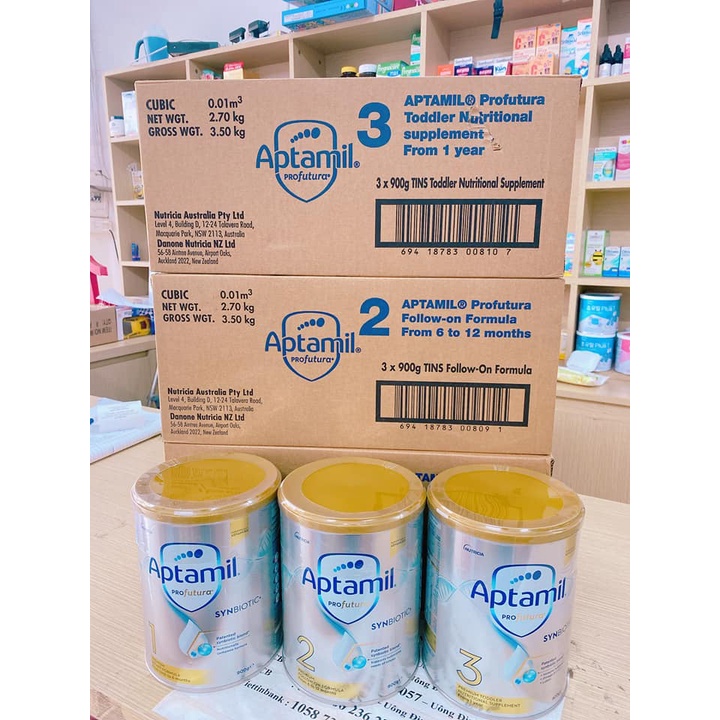 Sữa bột Aptamil Profutura 900gr đủ số 1 2 3 chính hãng nội địa Úc ( MẪU NẮP MỚI )