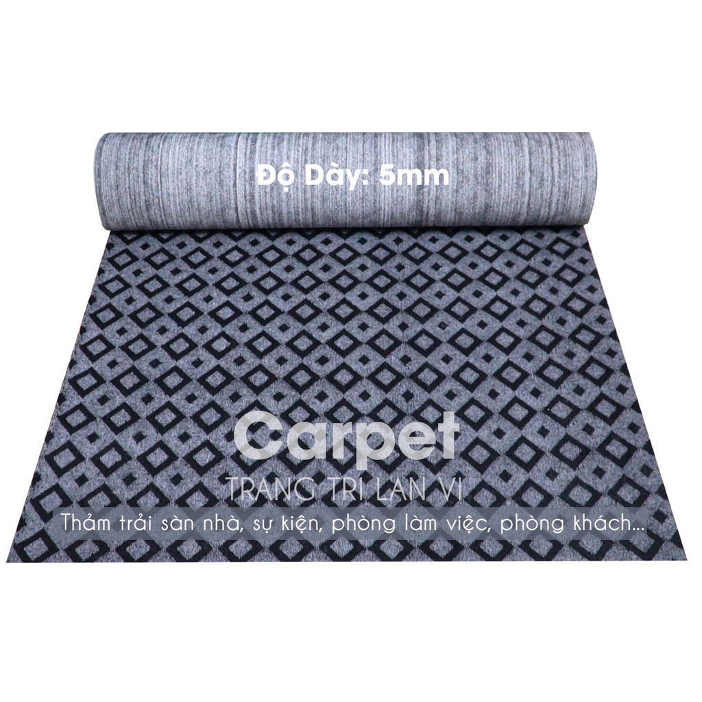 Thảm nì trải sàn hoa văn, thảm trài phòng lót sàn trang trí nhà cửa dày 5mm