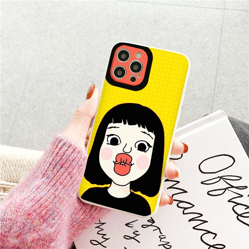 Ốp lưng iphone 13 pro max Môi Đỏ   ốp bảo vệ camera vuông cạnh đủ mã 6 đến 11 12 13 promax tr322