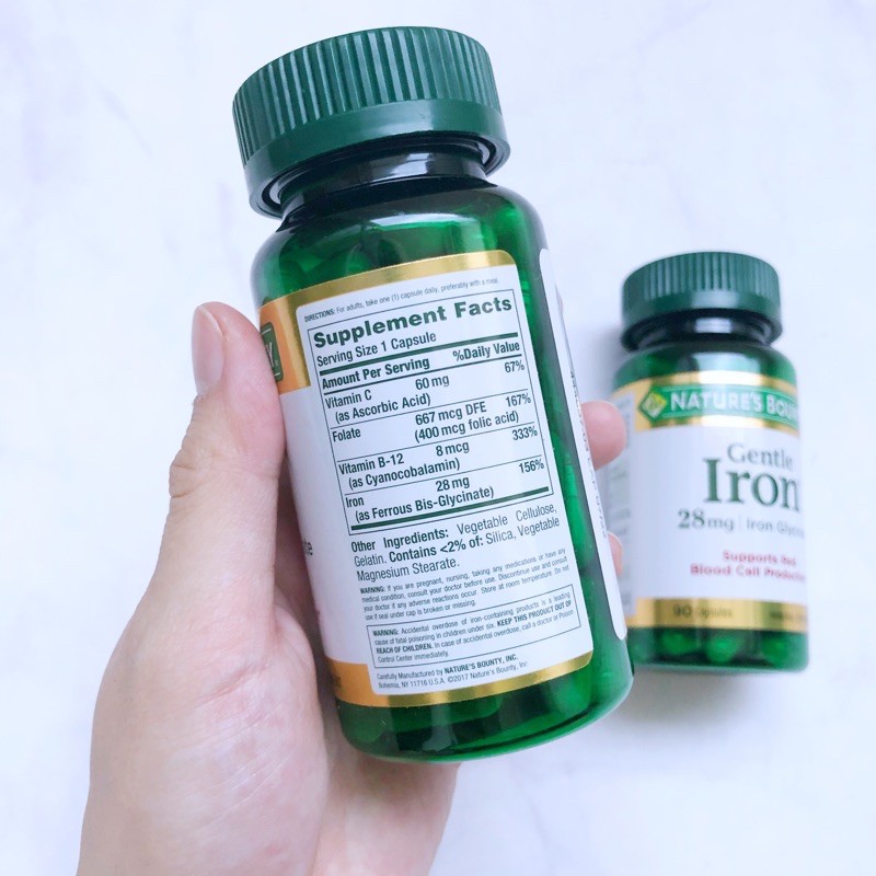 Nature’s Bounty Iron 28mg 90 viên Mỹ