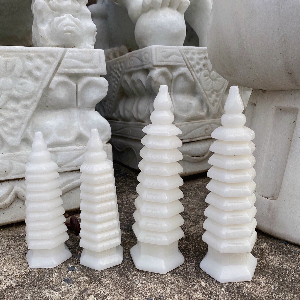 Tháp Văn Xương 9 Tầng Đá Trắng - Cao 15cm & 20cm