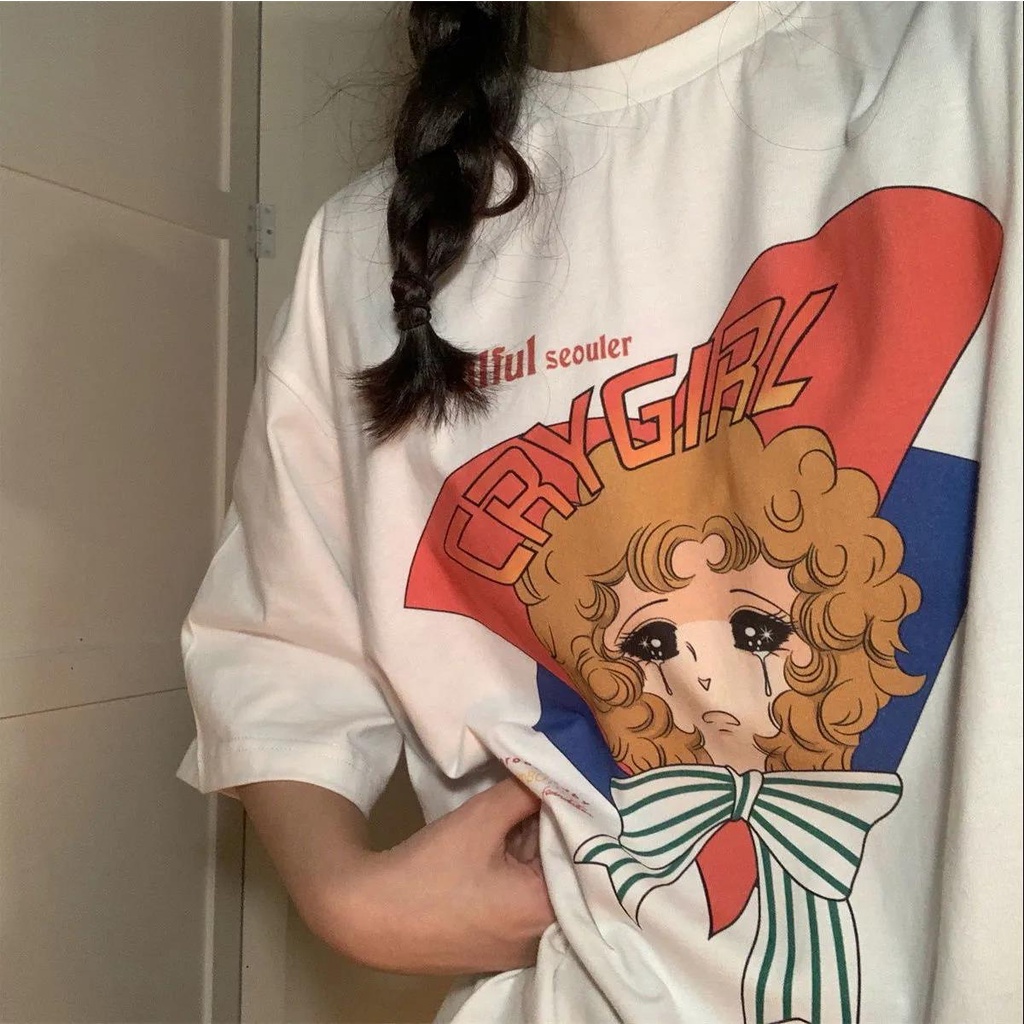 NRVP Áo Thun 100% Cotton Tay Ngắn Dáng Rộng Thời Trang Hàn Quốc Cho Nữ