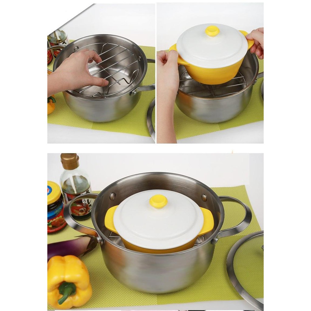 Vỉ inox 4 chân dùng để hấp đồ hấp bánh siêu tiện lợi - Đường kính 19cm