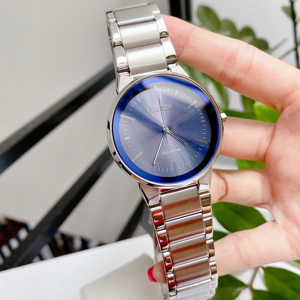 Đồng Hồ Nam Citizen Eco-Drive BJ6510-51L dây bạc mặt xanh
