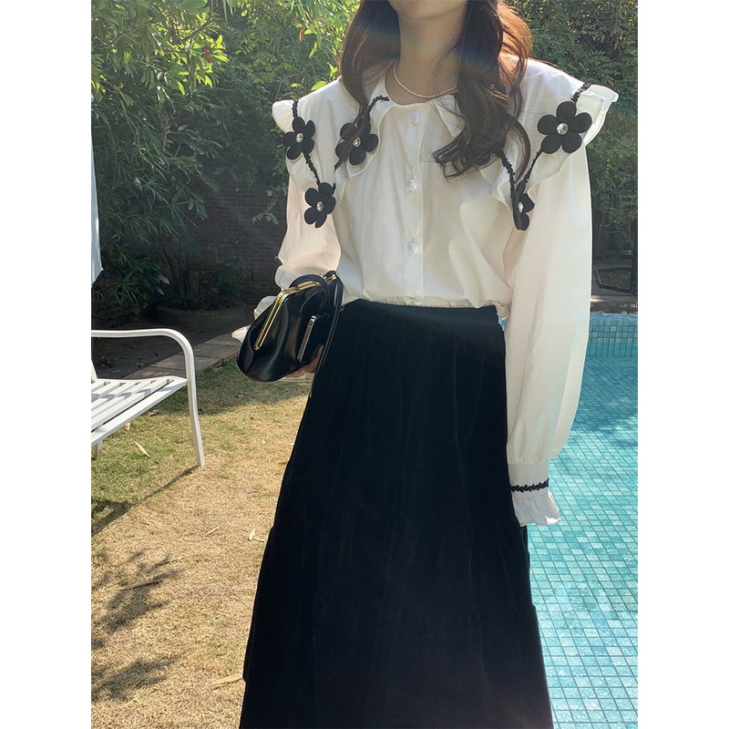 Áo Sơ Mi Cổ Búp Bê Thời Trang Cho Nữ