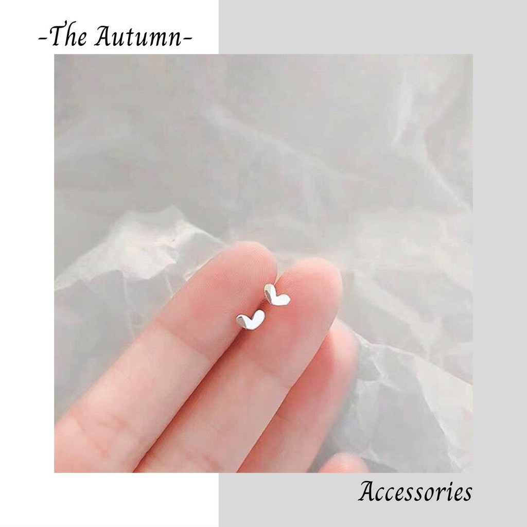 Set 6 đôi khuyên tai mạ bạc đính đá pha lê đơn giản dễ thương phong cách Hàn Quốc cho nữ - The Autumn Accessorie