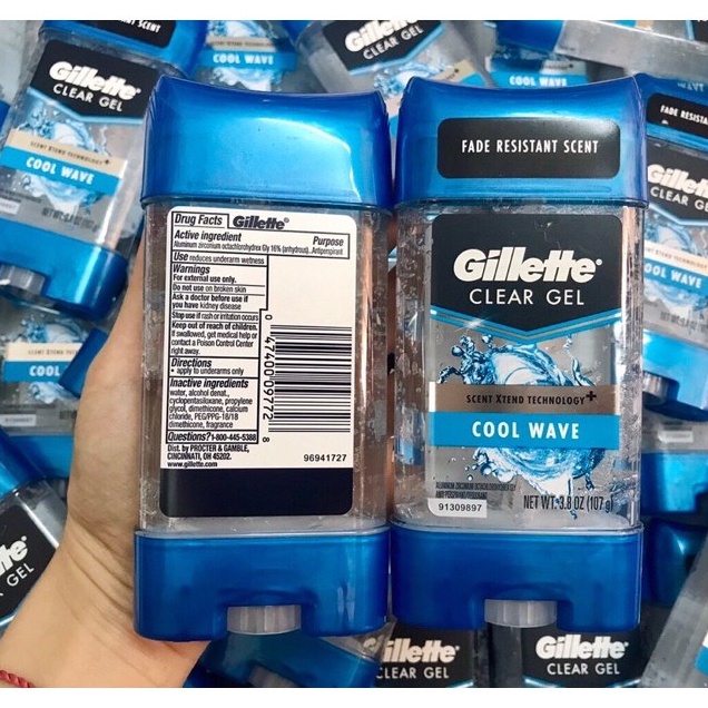 Lăn khử mùi nam Gillette Cool Wave Clear Gel 107g