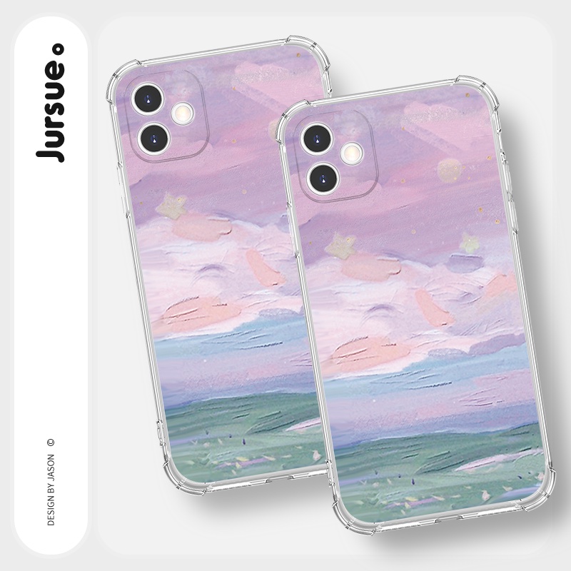 Ốp lưng JURSUE chống sốc mềm hình dễ thương đẹp cho iPhone 13 12 11 Pro Max SE 2020 X XR XS ip 8 7 6 6S Plus kute Y91