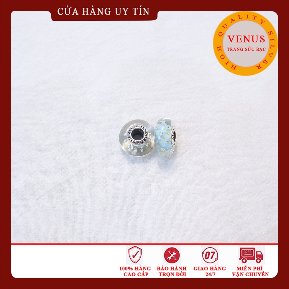 [Charm bạc 925 cao cấp] Charm glass xanh bọt biển- Mã sản phẩm VENUSG11