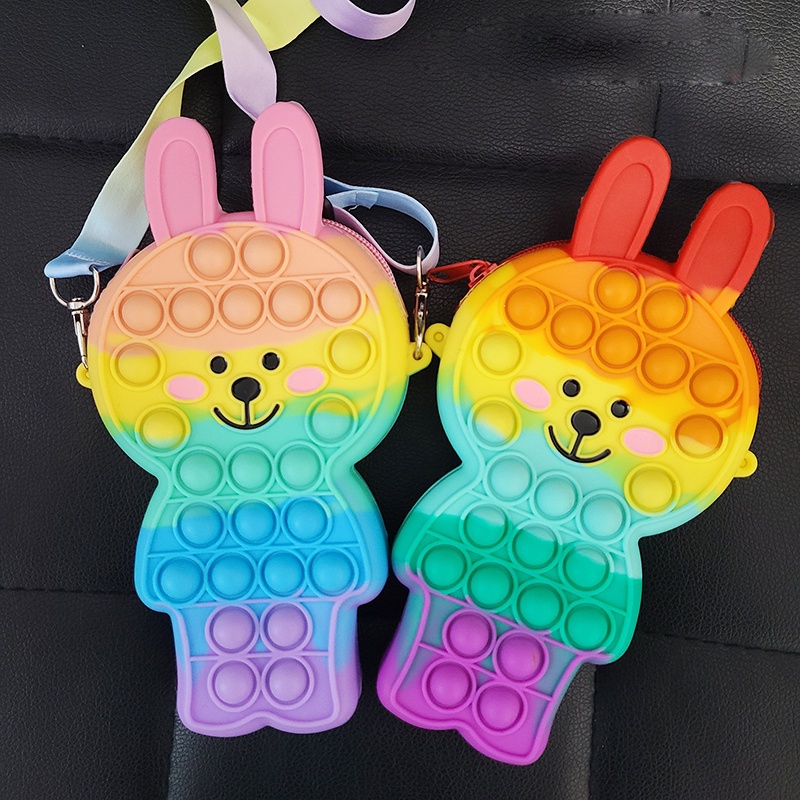 Túi Đựng Điện Thoại Di Động Đồ Chơi Mềm Dẻo Hình Thỏ Hồng Đáng Yêu