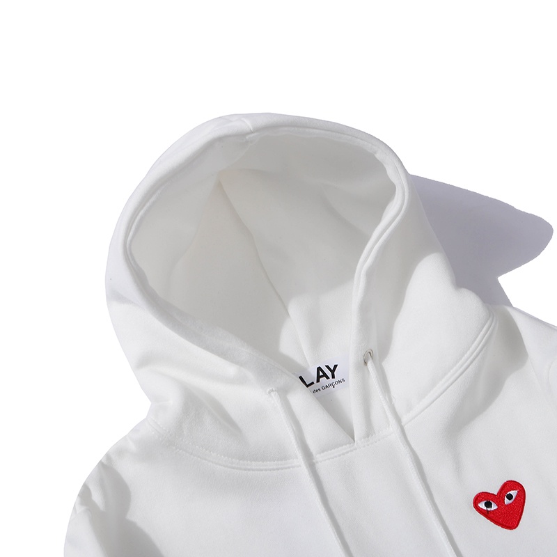 Áo hoodie cotton tay dài thêu họa tiết trái tim CDG