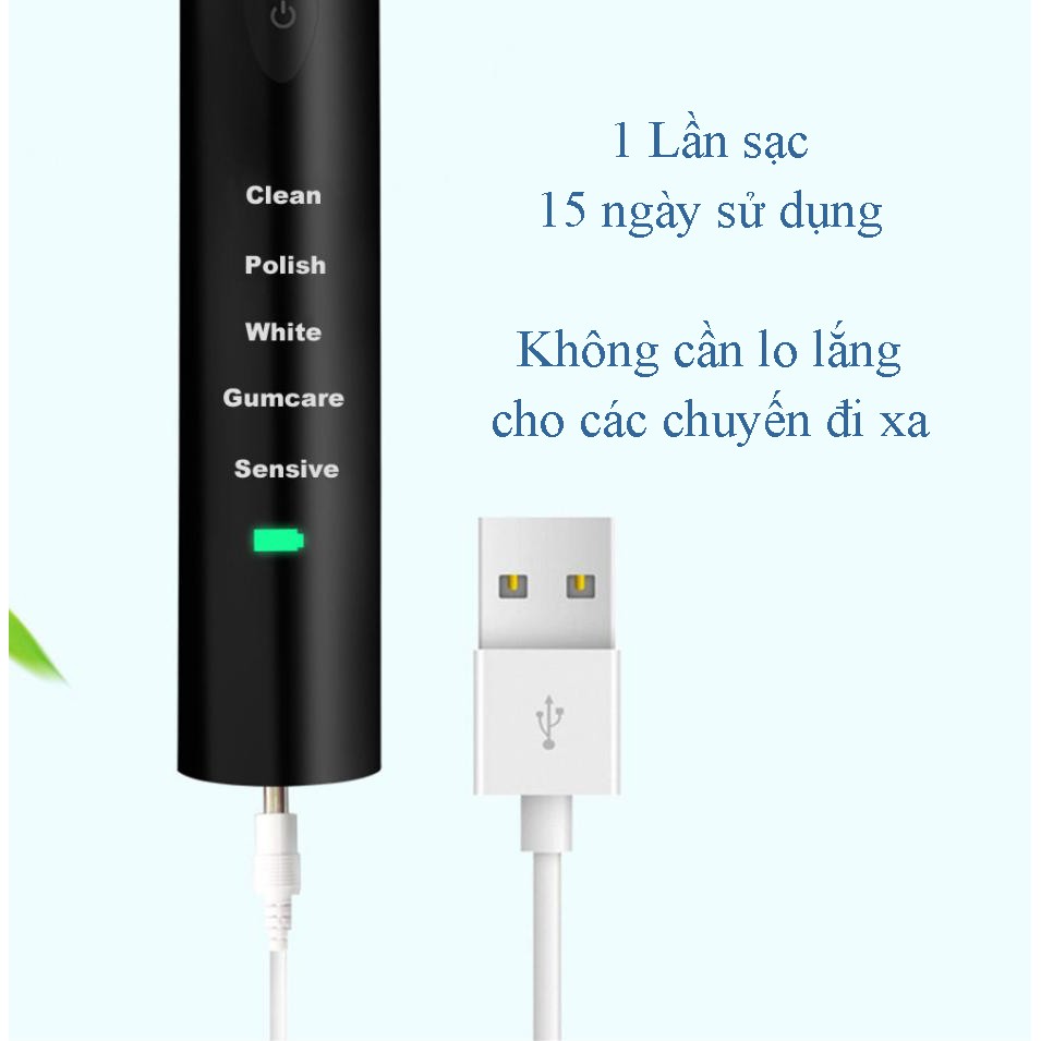 [HÀNG MỚI VỀ] Bàn chải đánh răng điện thương hiệu ELECTRIC TOOTHBRUSH. Tặng 3 đầu chải đi kèm.Bảo hành 12 tháng