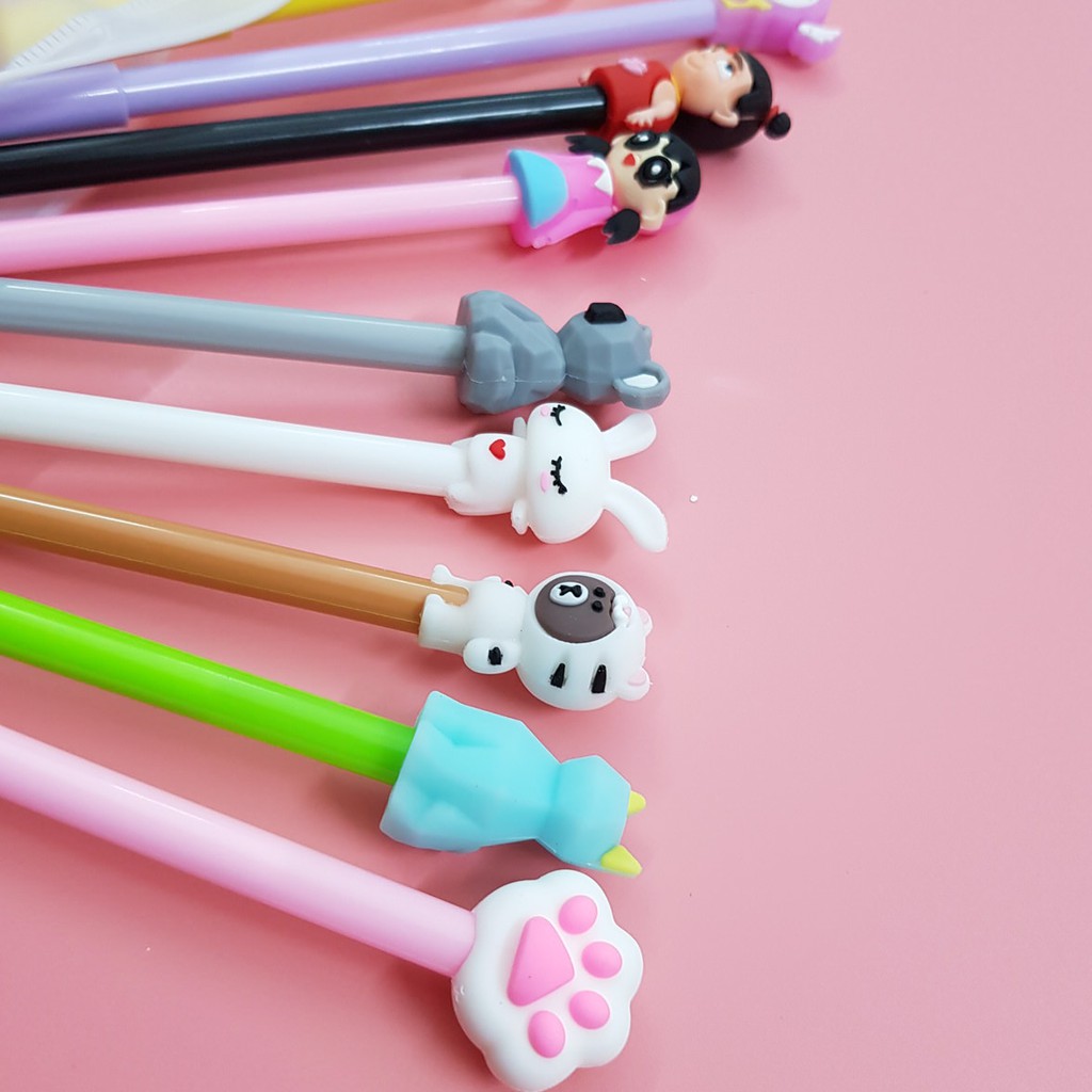 Bút gel mực đen nhiều hình dễ thương