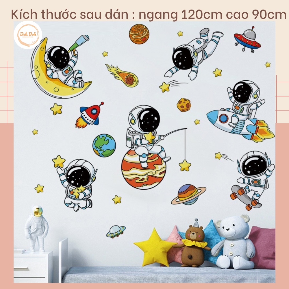 Decal dán tường Phi hành gia A34 - Decal dán tường Hàn Quốc