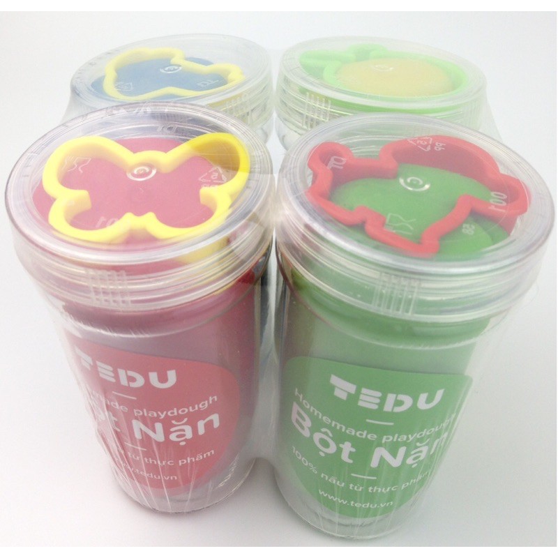 Đất Nặn Bột Nặn An Toàn TEDU SET 4 HỦ 560GR