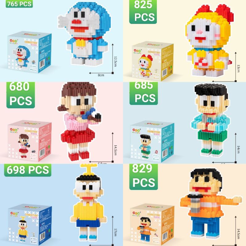 {Doremon ~14cm} GIÁ 1 HỘP NHÍ -  LẮP RÁP XẾP HÌNH NANOBLOCKS KHỐI NHỎ - NHÂN VẬT HOẠT HÌNH