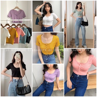 ÁO CROPTOP QUẢNG CHÂU CÚC NGỰC NHIỀU MÀU BẢN MỚI 2020
