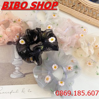 Dây buộc tóc kiểu dáng hàn quốc hoa cúc thời trang, cột tóc hoa cúc cho nữ hot trend
