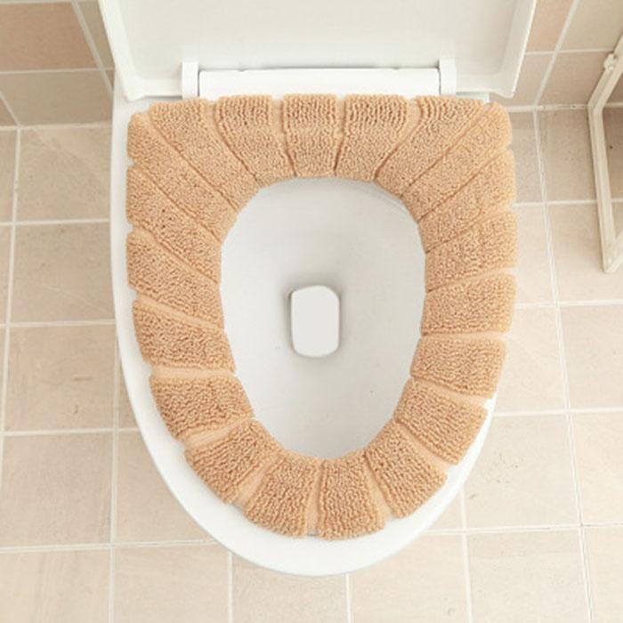 Tấm Lót Bồn Cầu Nỉ Bông, Miếng Lót Toilet giữ ấm mùa đông mềm mịn, dễ dàng giặt lại