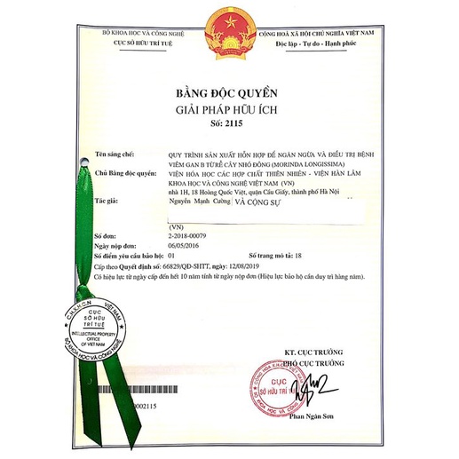 Nhó đông Gan Việt hỗ trợ tăng cường chức năng gan Viện Hàn Lâm Khoa Học Và Công Nghệ Việt Nam LIFECARE