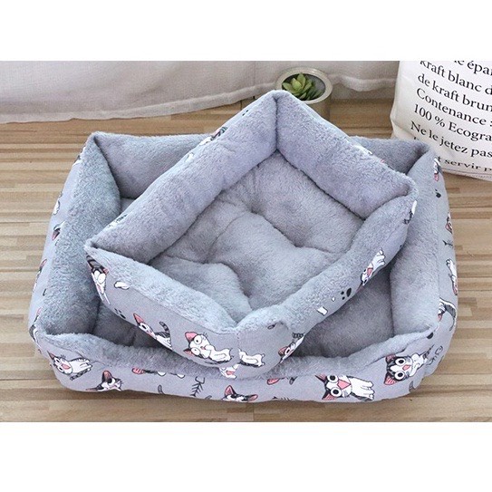 Ổ đệm cho chó mèo kèm gối trái tim cao cấp đế chống thấm chống trượt, ổ đệm chó mèo