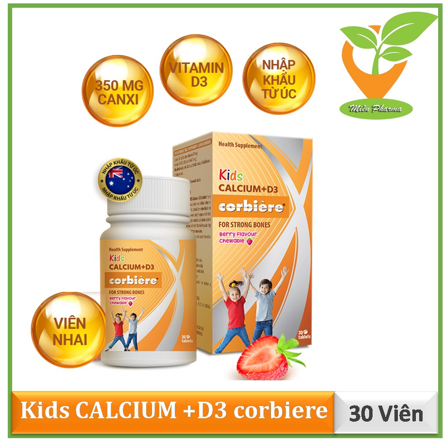 Viên nhai Kids Calcium D3 Corbiere - Canxi