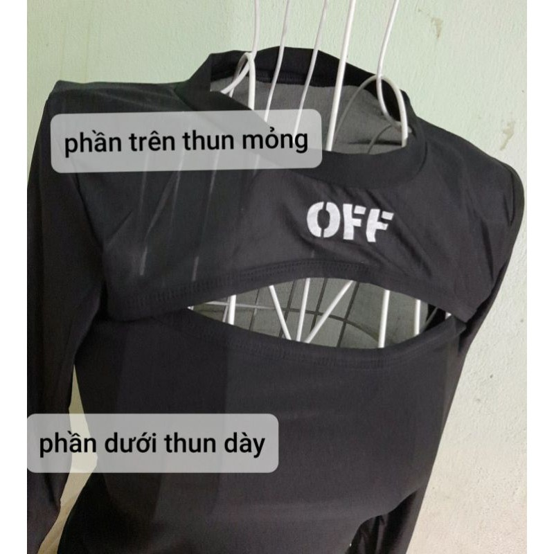 Áo thun xẻ ngang ngực chữ OFF