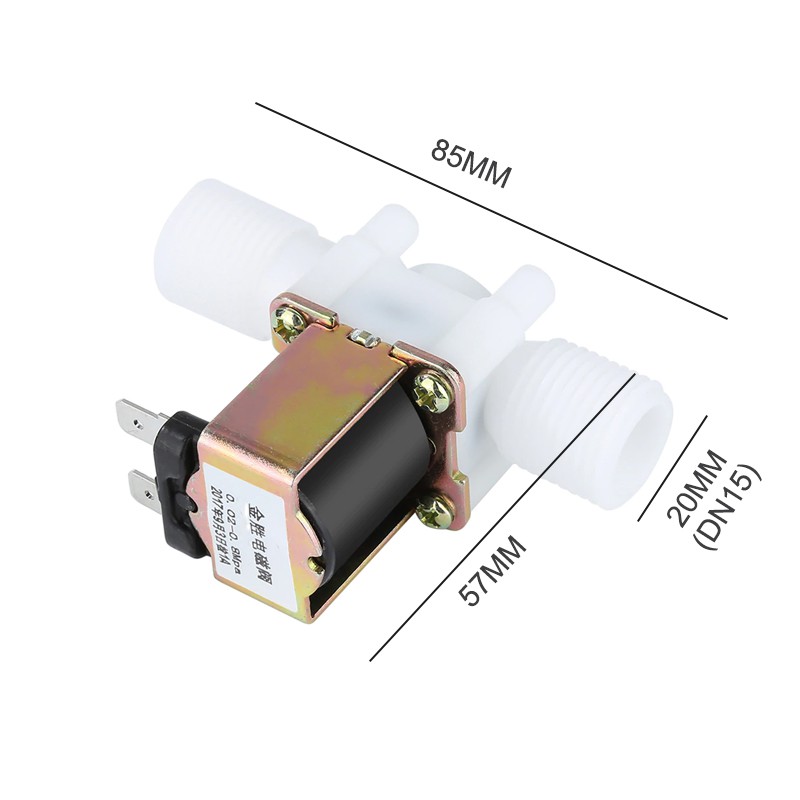 Van nước điện từ thường đóng loại 12V-TS101, bằng nhựa, ren ngoài D15-G1/2