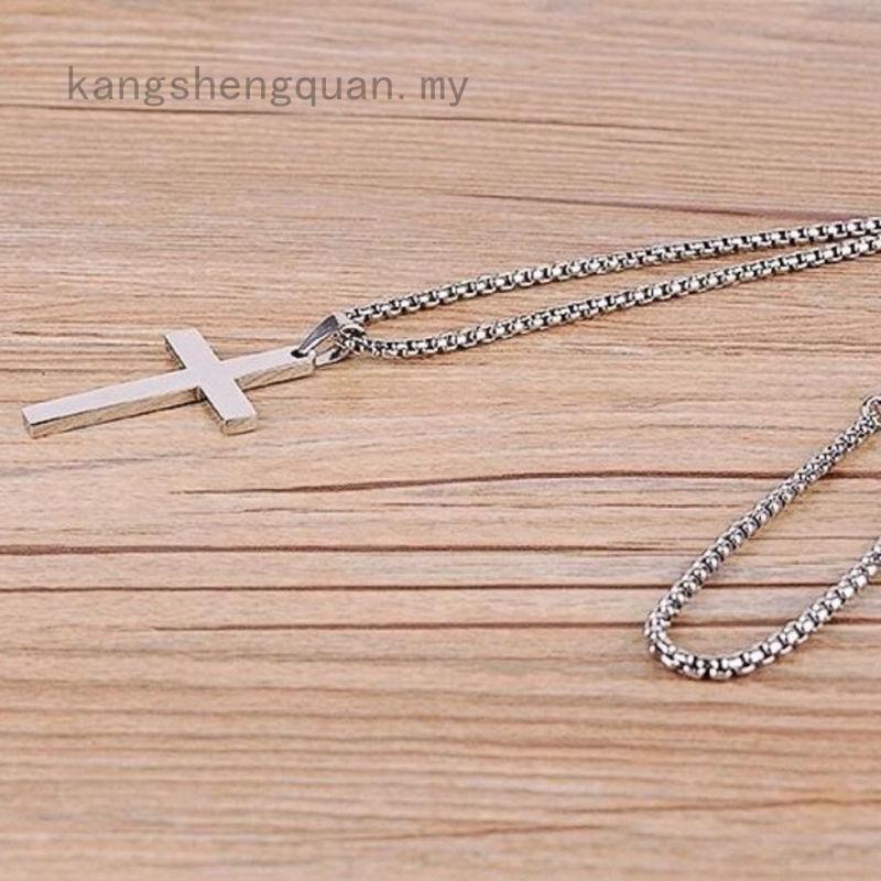 Vòng cổ Thép Không Gỉ Mặt Thánh Giá Phong Cách Thời Trang Mới