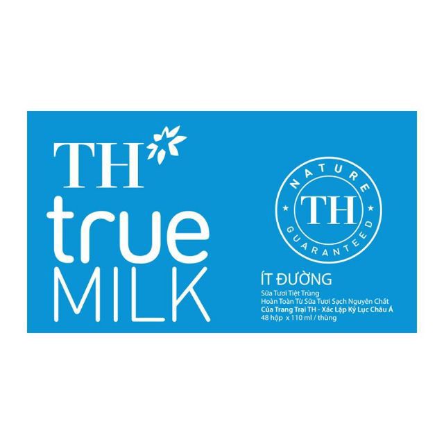 Sữa tươi TH True Milk 110ml có đường , ít đường. Date t4/2021