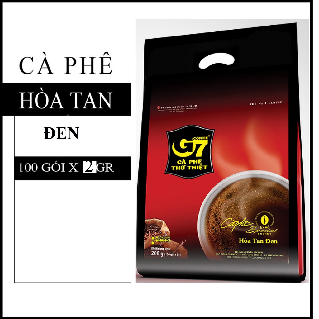 [SenXanh Emart] Cà Phê Đen Hòa Tan không đường Trung Nguyên G7 3in1 (gói x 2g)