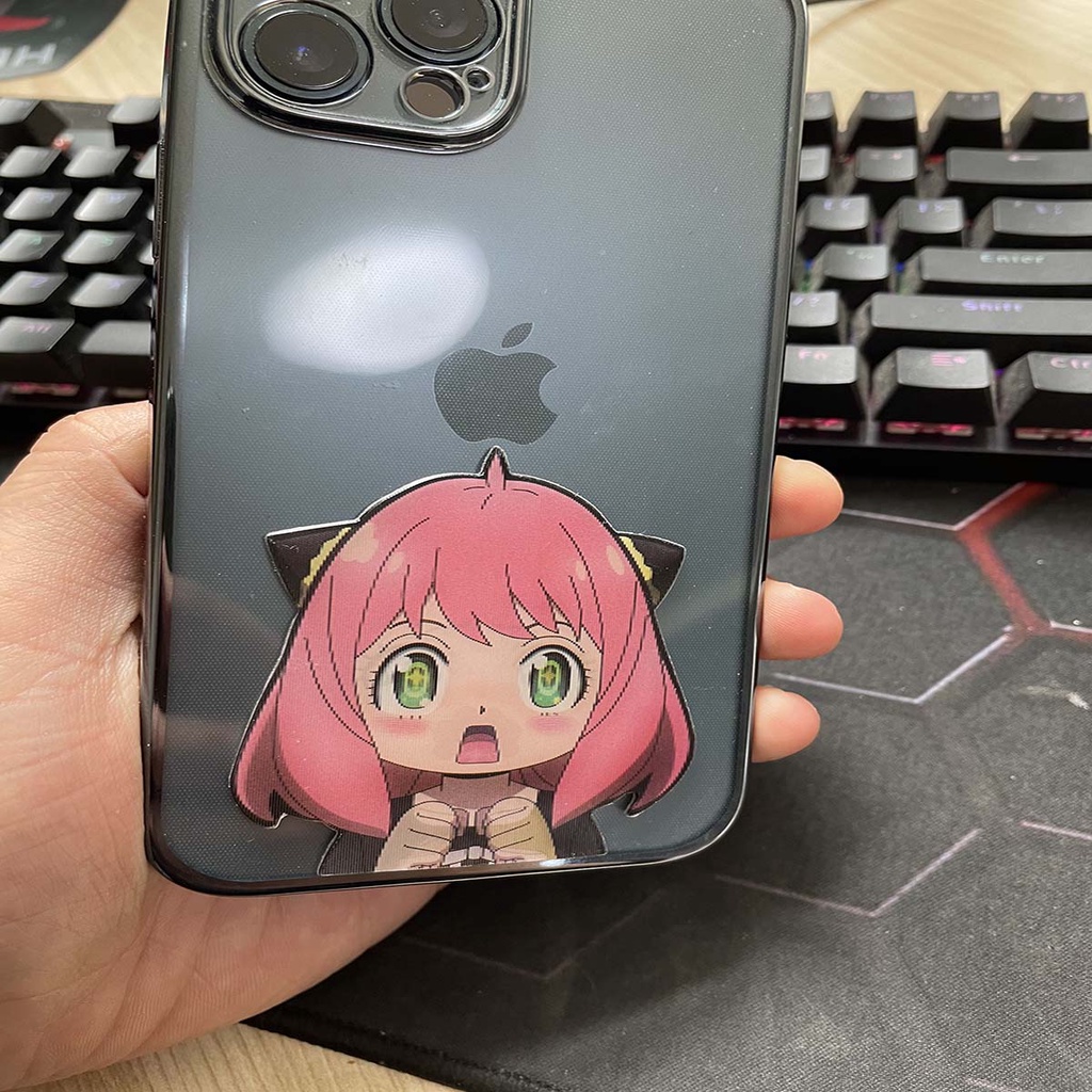 Sticker 3D Nổi Dán Bình Nước Giữ Nhiệt Ốp Điện Thoại Phím Tường Mũ Bảo Hiểm Cute Anime Girl Spy X Family Cute Chống Nước