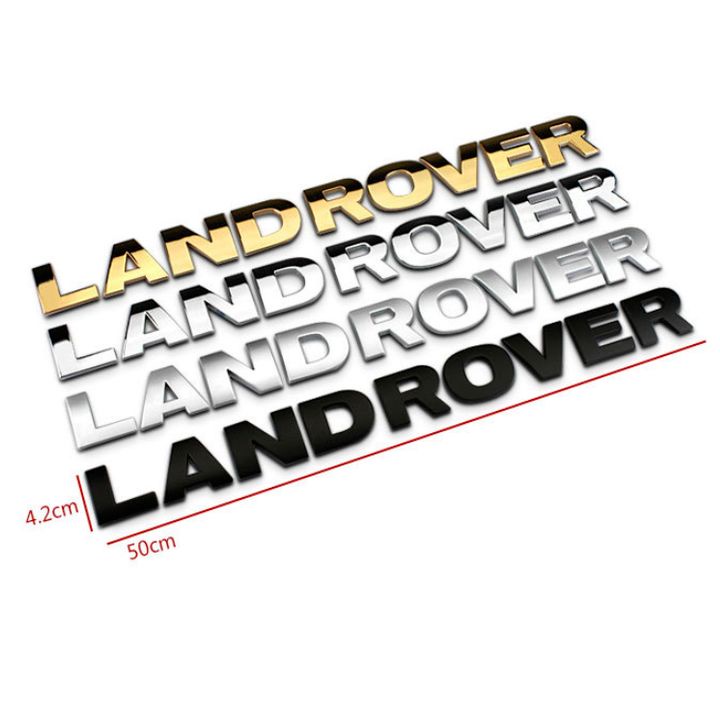 Decal tem chữ inox Land Rover dán đầu và đuôi xe ô tô