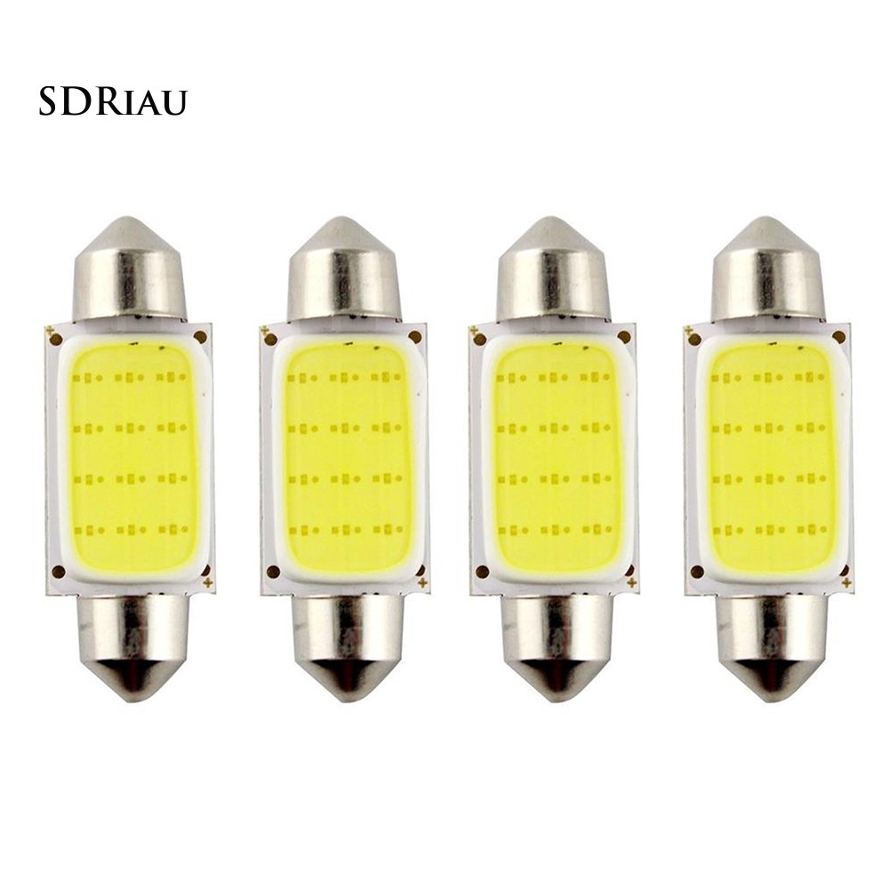 Bộ 4 bóng đèn LED COB 39mm thay thế gắn trần xe hơi chuyên dụng