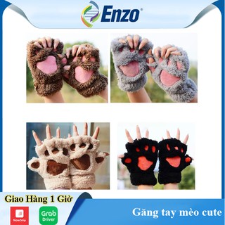 Găng Tay Len Chân Mèo, SIêu Ấm, Siêu Cute - Bao Tay Nỉ Lông Thú, Dành Cho Cả Nam Và Nữ