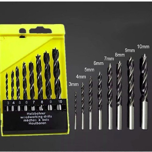 Bộ 8 mũi khoan gỗ có đầu định tâm 3-10mm