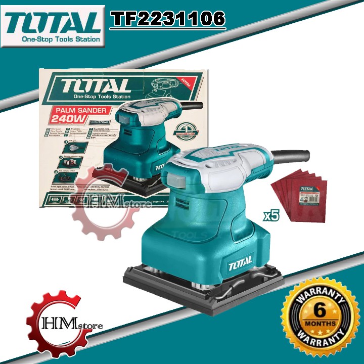 [TOTAL C/hãng] Máy chà nhám vuông rung TOTAL TF2231106 240w - Chà nhám gỗ bảo hành 6 tháng