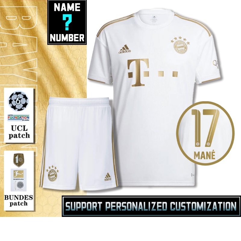 Áo Thun Số 22-23 Bayern Bạch Kim Size s-2xl