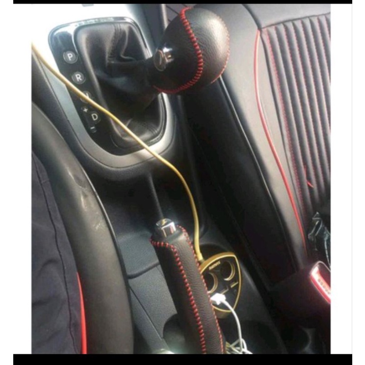 Bọc da cần số + tay phanh Kia Rio At bằng da thật