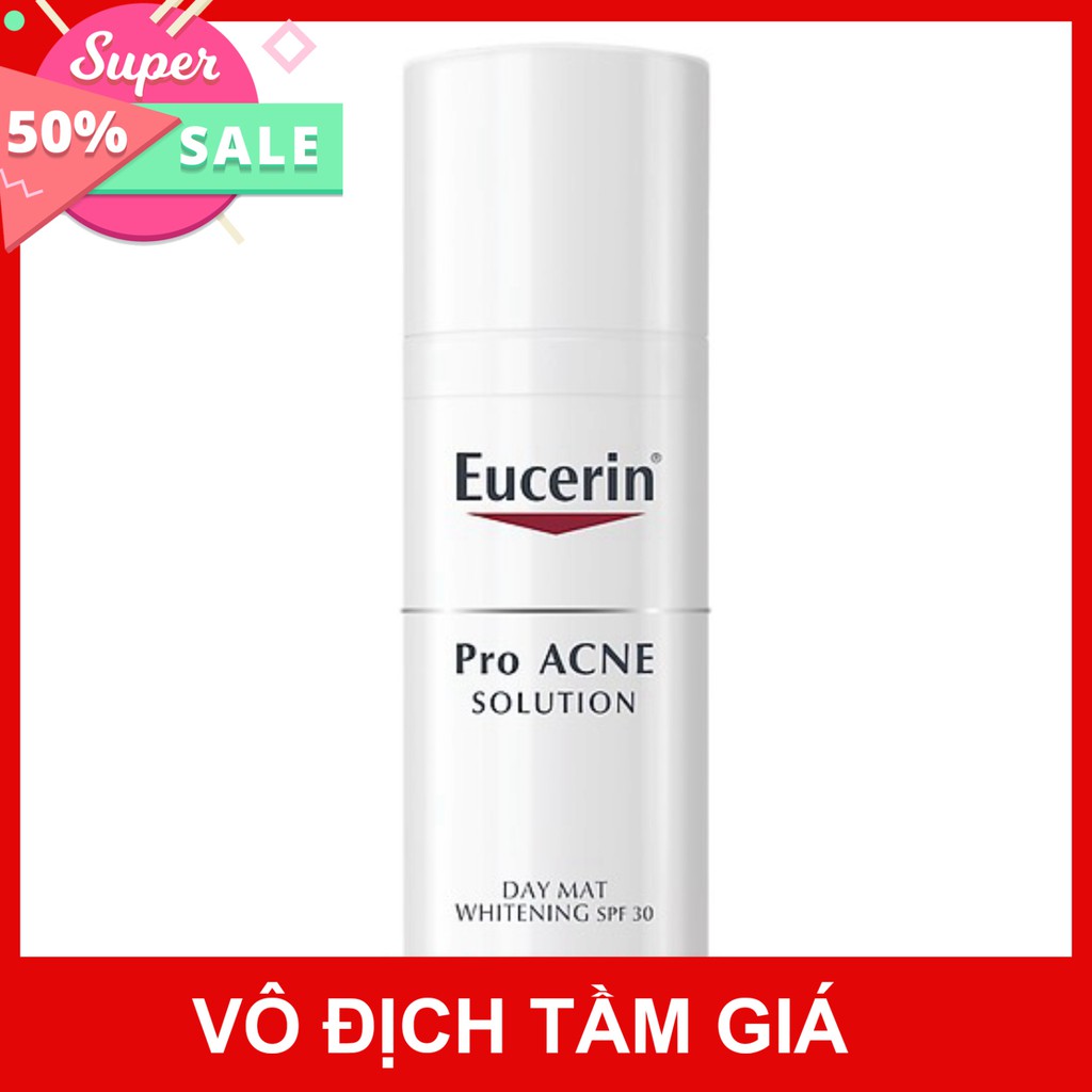 [CHÍNH HÃNG] Combo Eucerin kem dưỡng trắng da cho da nhờn mụn Pro Acne Day Mat 50ml &amp; gel rửa mặt dành cho da nhờn mụn C