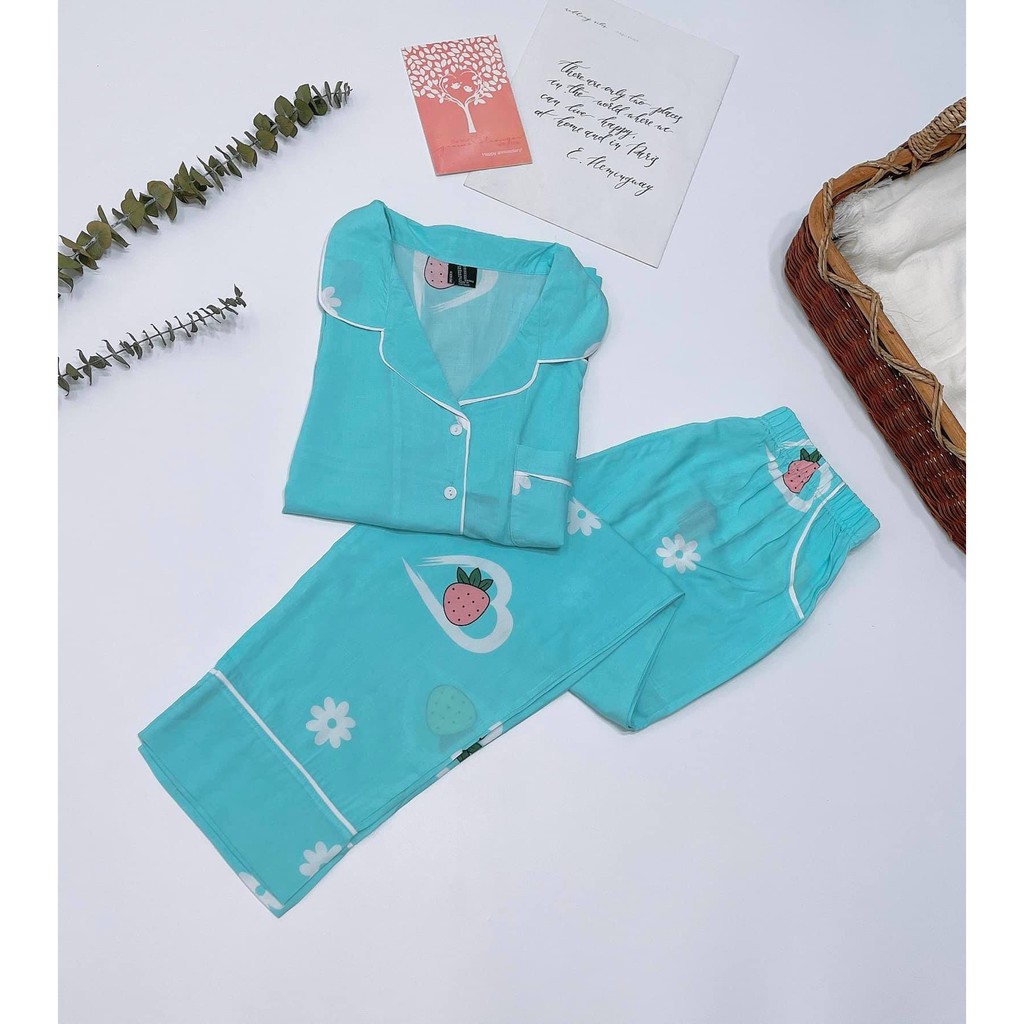 Bộ Pijama dài chất tole lanh