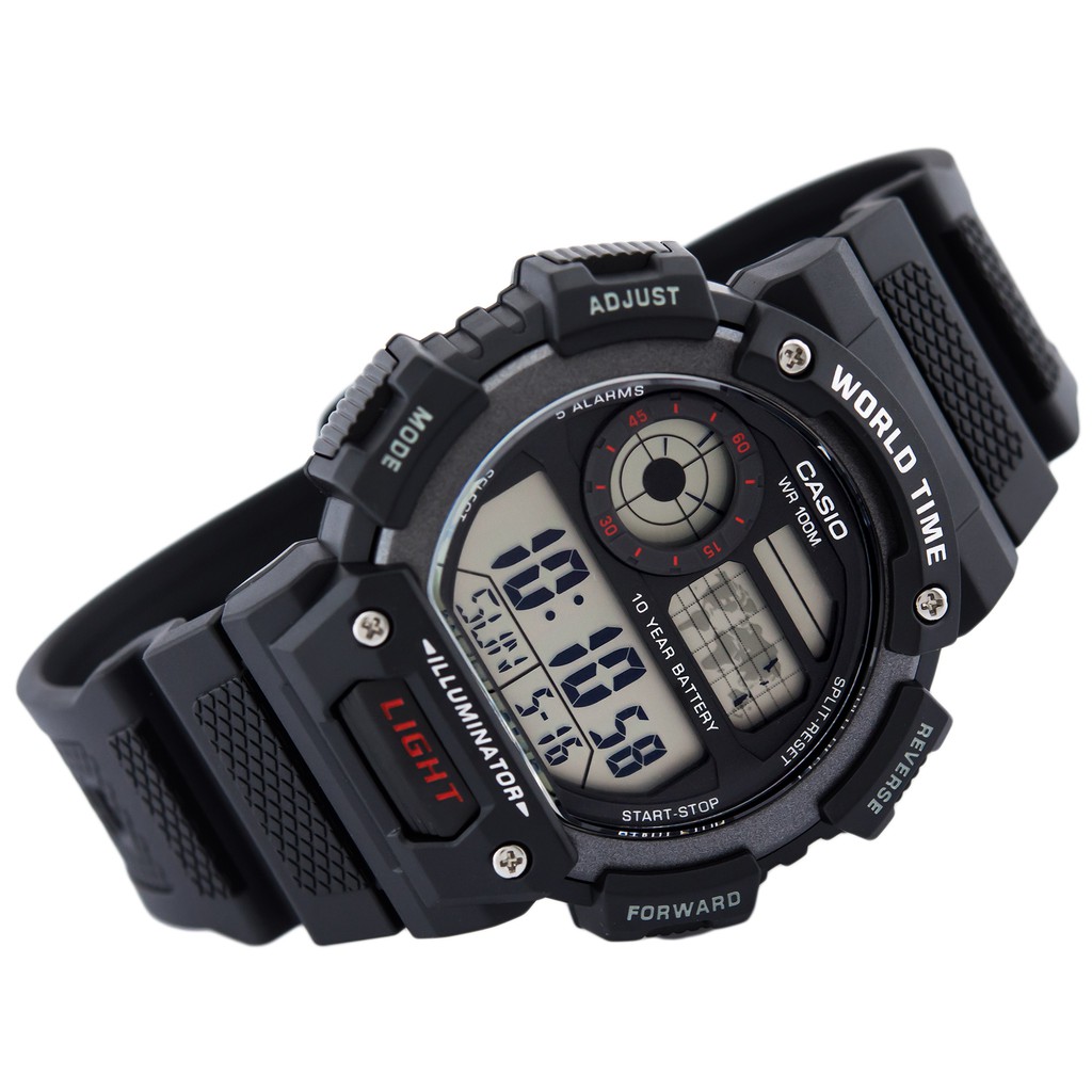 Đồng hồ nam dây nhựa Casio chính hãng Anh Khuê AE-1400WH-1AVDF (51mm)